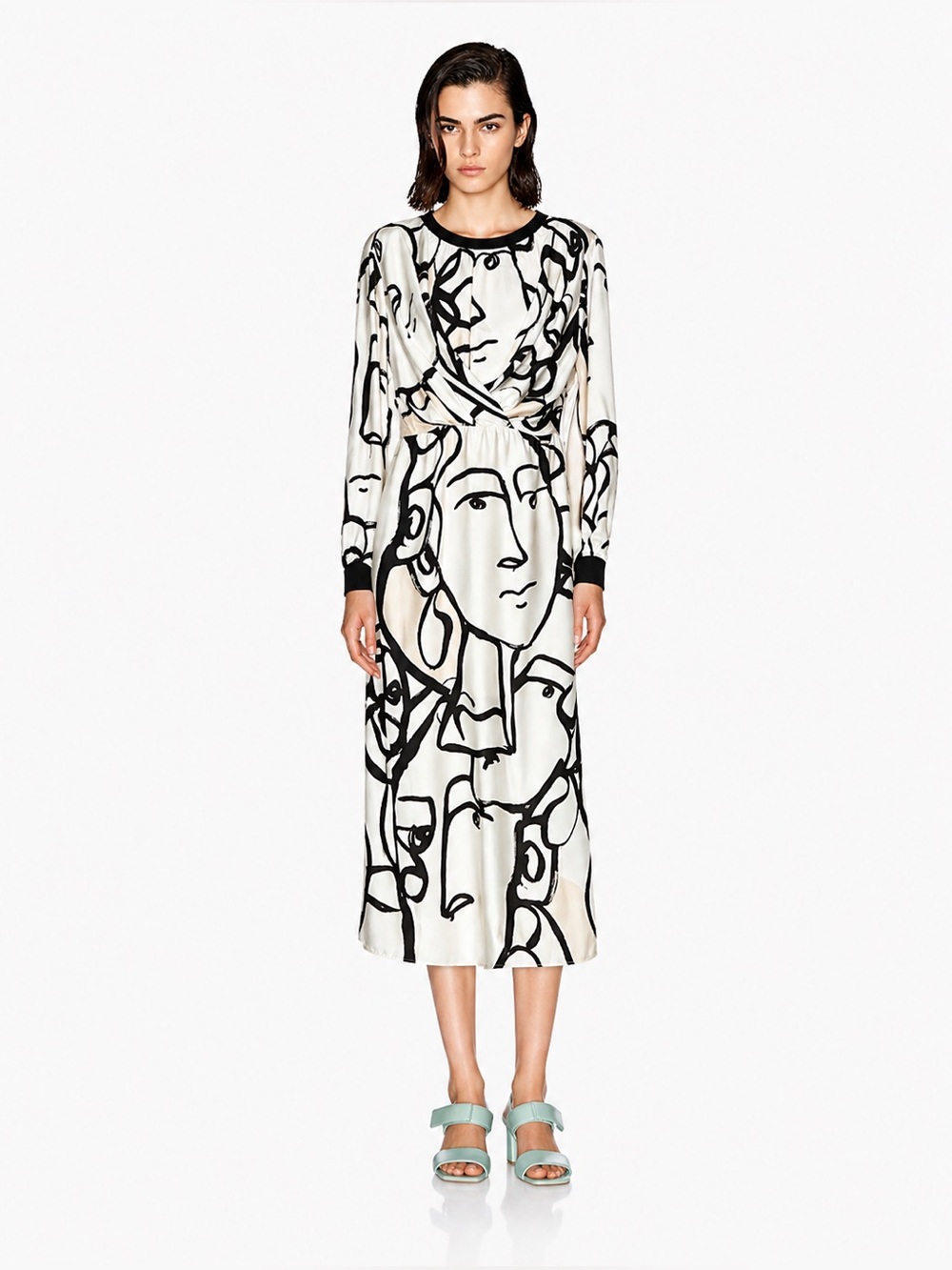 Armani Exchange Silk Blend Face Print Dress – Rare Statement Piece, Size 6